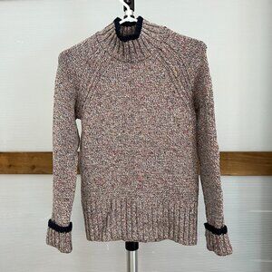 Rachel‎ Zoe Wool Silk Blend Multicolor High Neck Knit Sweater Sz S